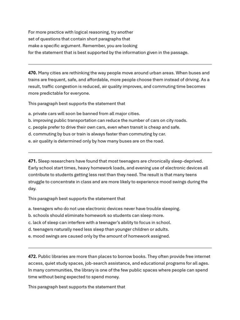 Logical Reasoning Activity - Method-Of-Argument Logic - Set 2 | PDF ...