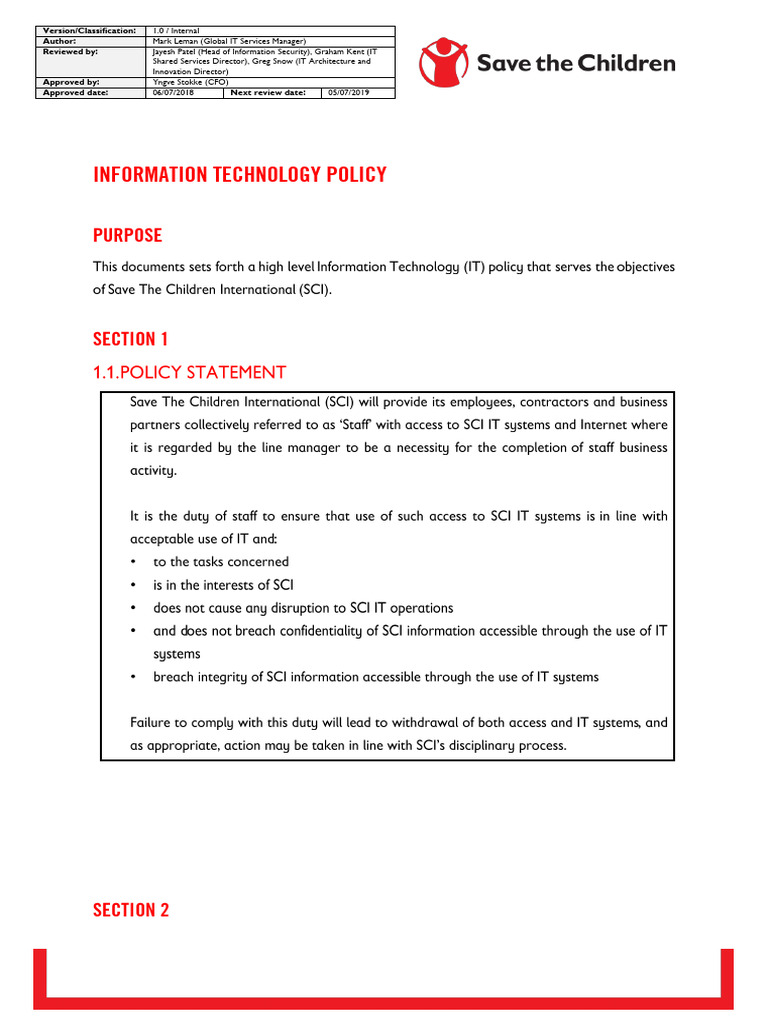 8. Information Technology Policy | PDF