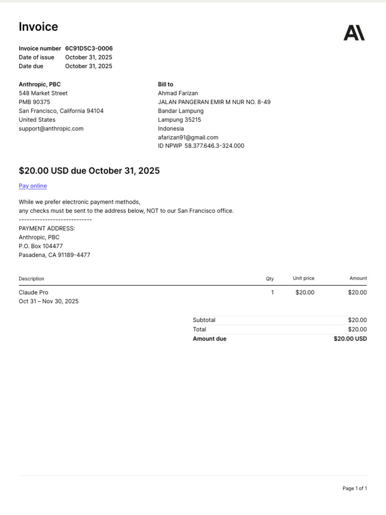 Invoice 6C91D5C3 0006 | PDF