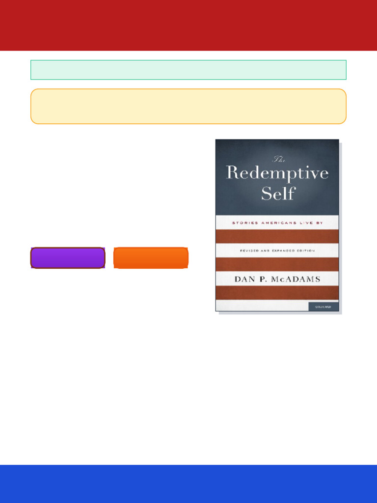 The Redemptive Self Stories Americans Live by Dan P. Mcadams Ebook ...