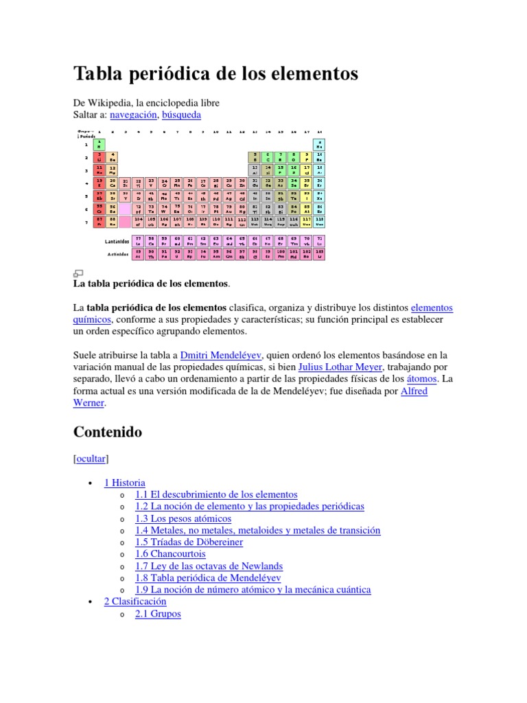 Tabla Periodica De Los Elementos Pdf Tabla Periodica Hierro
