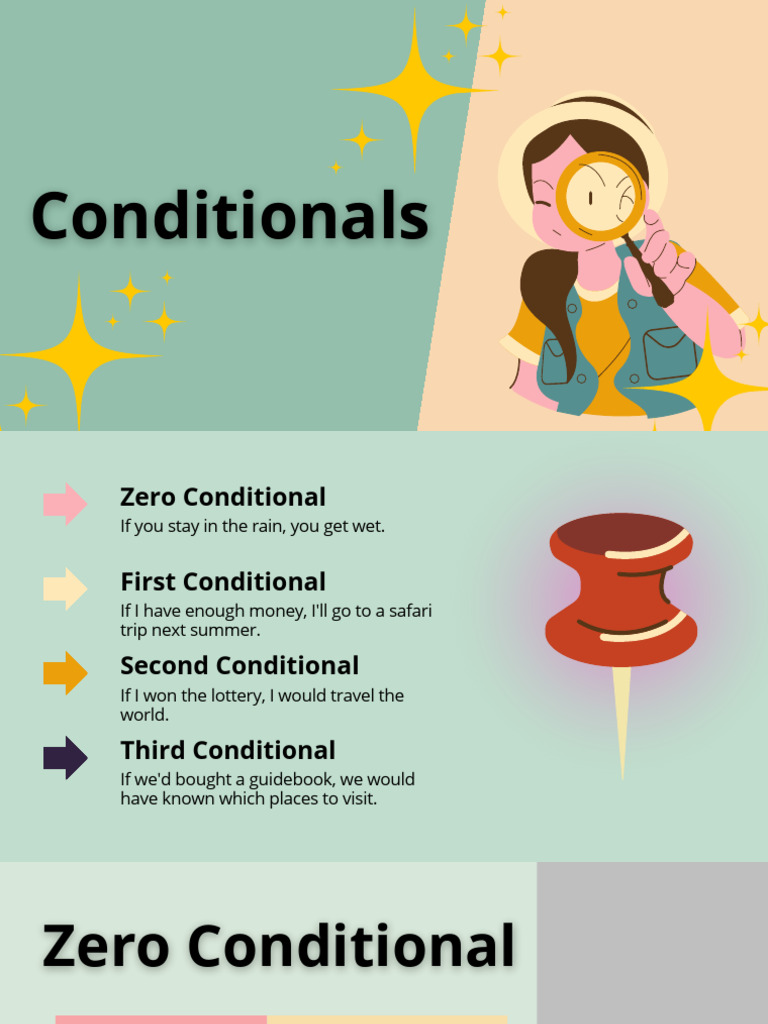 English Conditionals Presentation in Colorful Illustrative Style (1) | PDF