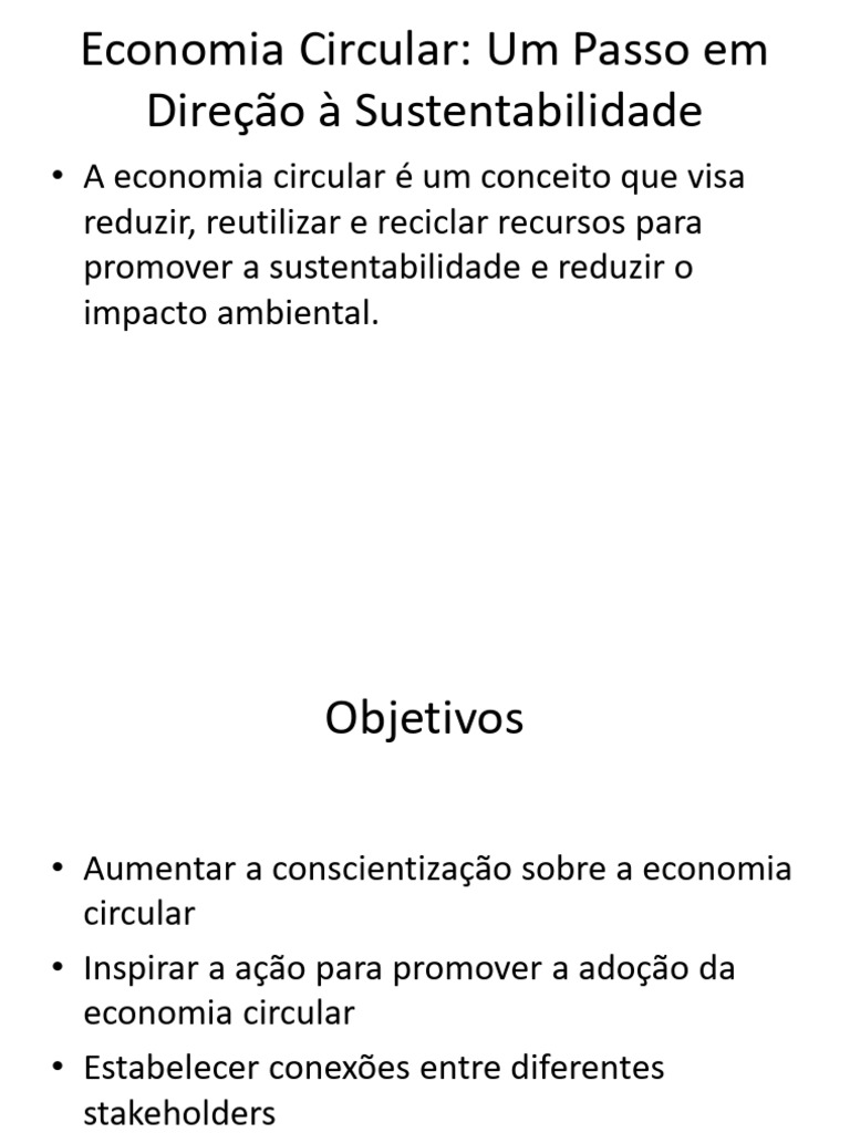Economia Circular e Sustentabilidade | PDF