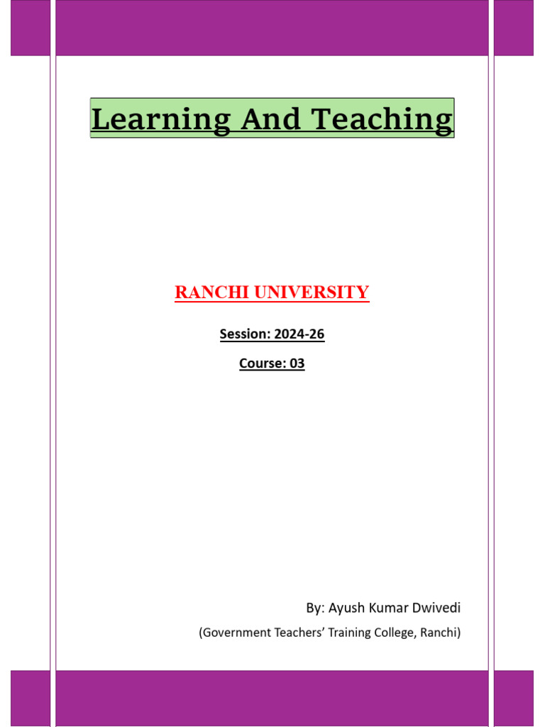 Learning Theories and Educational Implications | PDF | Classical ...