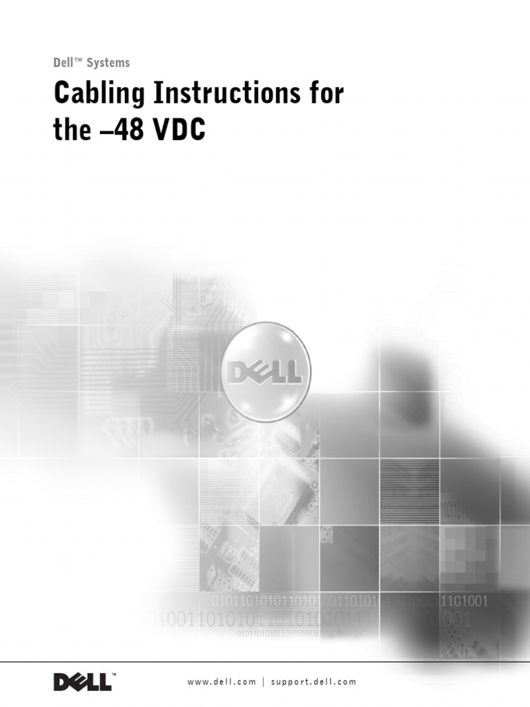 Dell –48 VDC Cabling Instructions | PDF | Equipment | Electrical Wiring