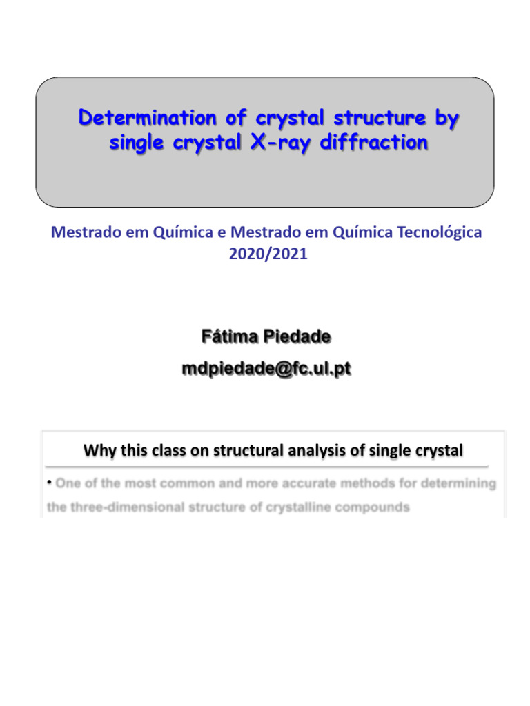 Single Crystal X-Ray Diffraction Guide | PDF | Crystal Structure | X Ray