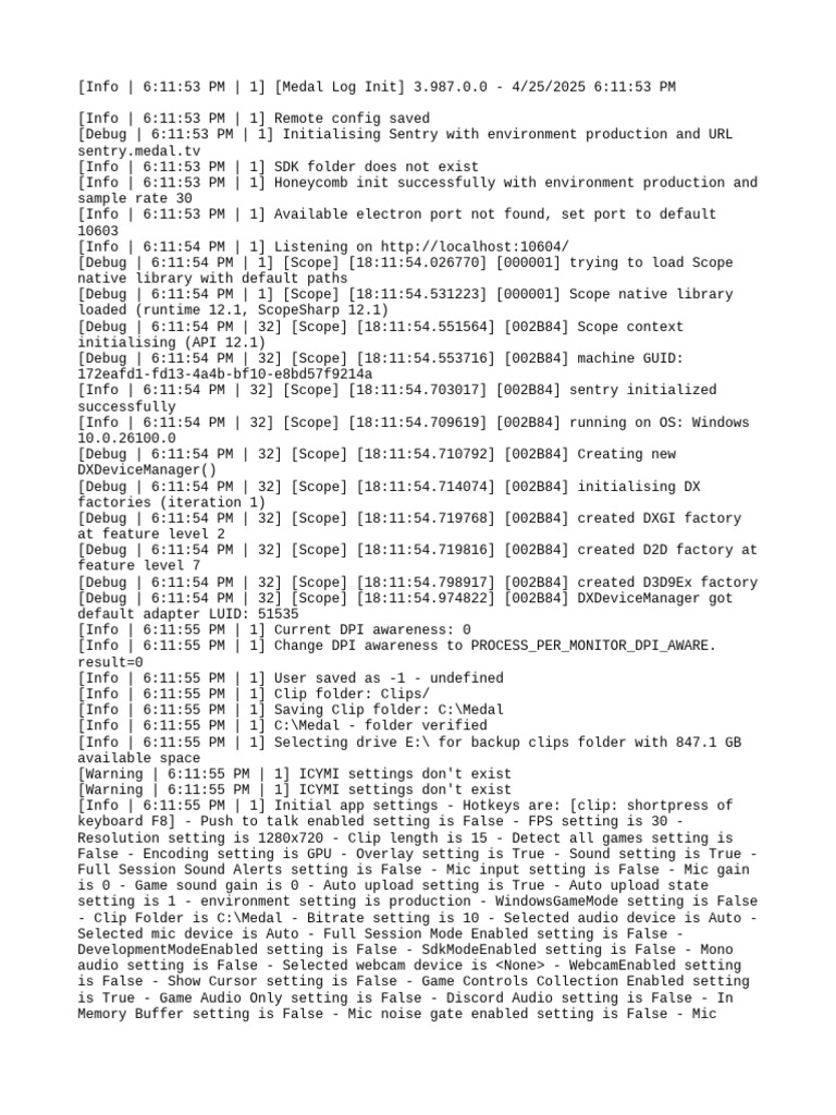 Medal App Initialization Log 2025 | PDF | Digital Technology | Computer ...