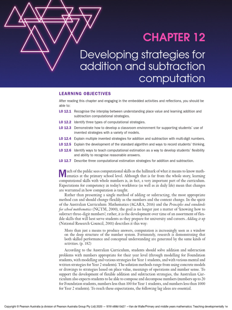 Addition and Subtraction Strategies | PDF | National Council Of ...