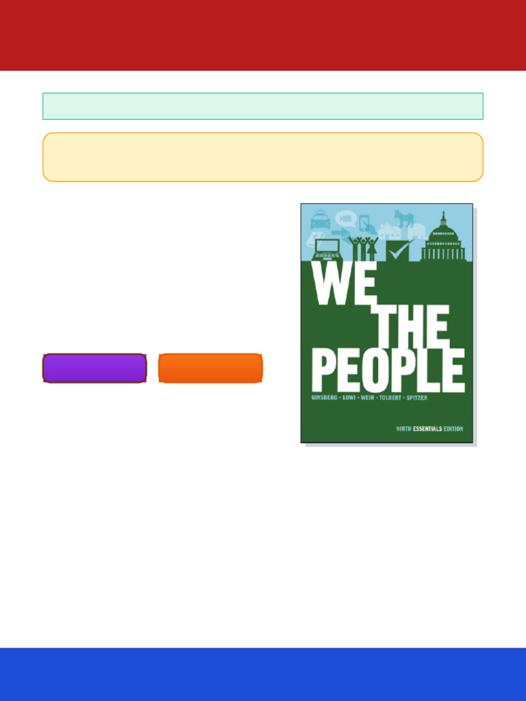 We the People An Introduction to American Politics Ninth Essentials Edition Benjamin Ginsberg ...