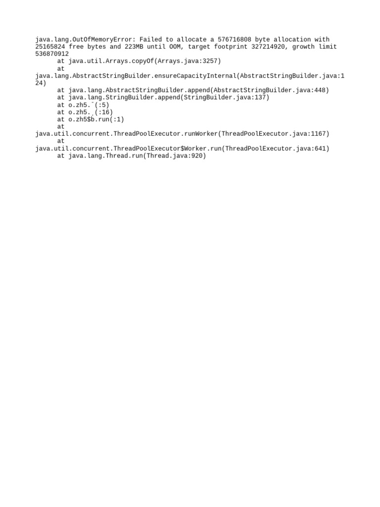 Java OutOfMemoryError Analysis | PDF