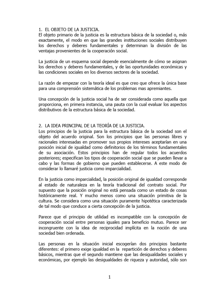 Teoría de la Justicia y sus Principios | PDF | Justicia | Crimen y ...