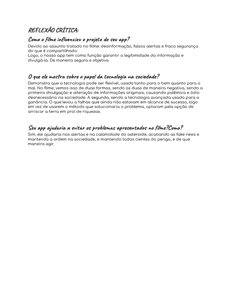Reflexao critica | PDF