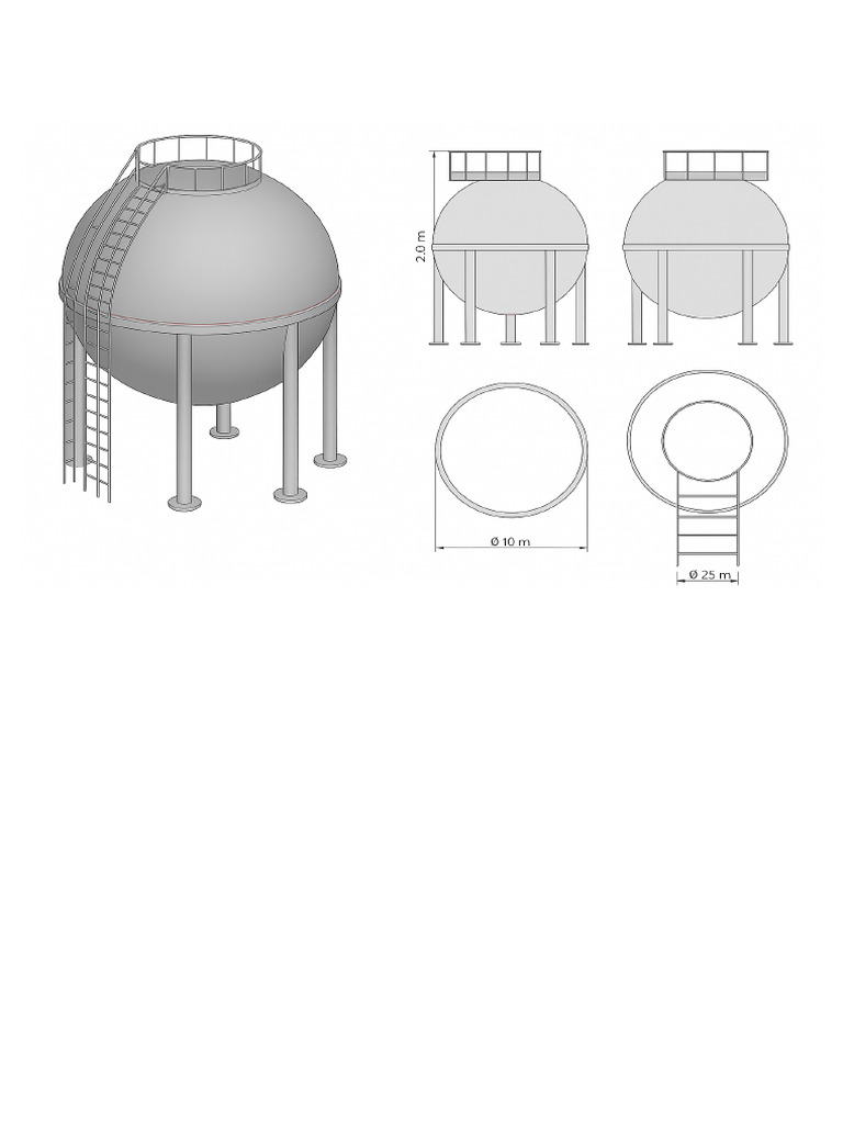 Tanque Esférico de Cobre Gris 1m R | PDF