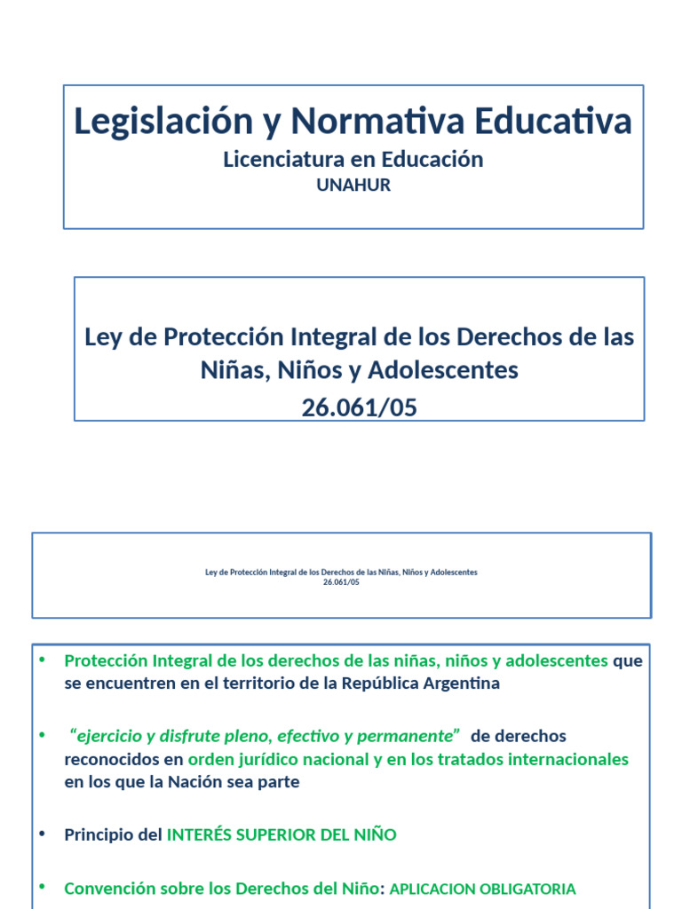 Ley 26.061 - Protección Integral de Los Derechos de Las Niñas, Niños y ...