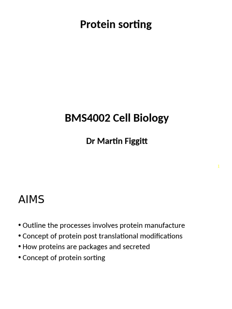 Protein Sorting and Transport | PDF | Protein Targeting | Endoplasmic ...