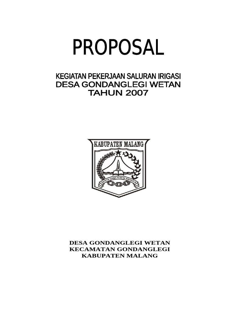Proposal Kemitraan Irigasi Desa Gondanglegi | PDF