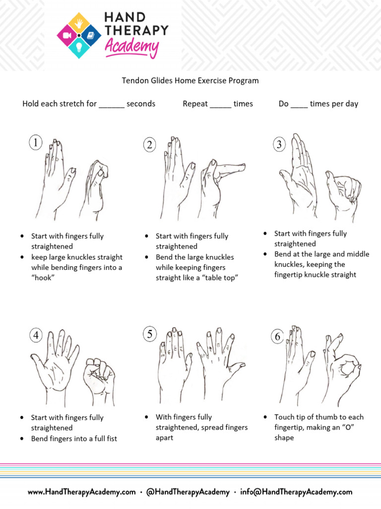 Tendon Glides Exercise Guide | PDF