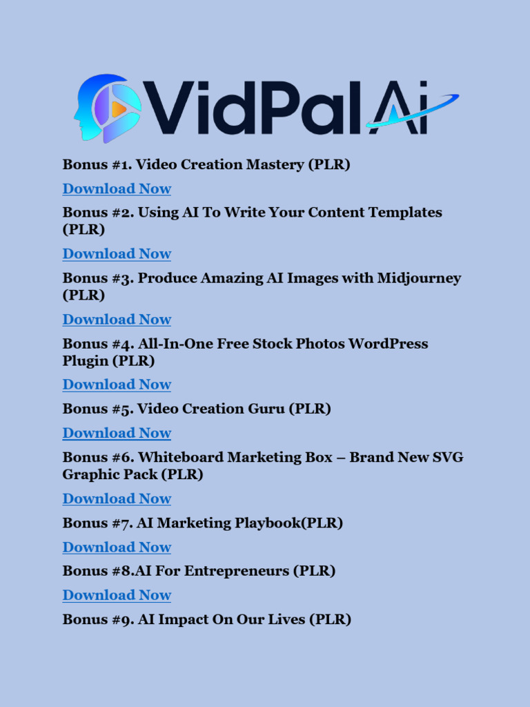 AI Marketing & Video Creation Bonuses | PDF