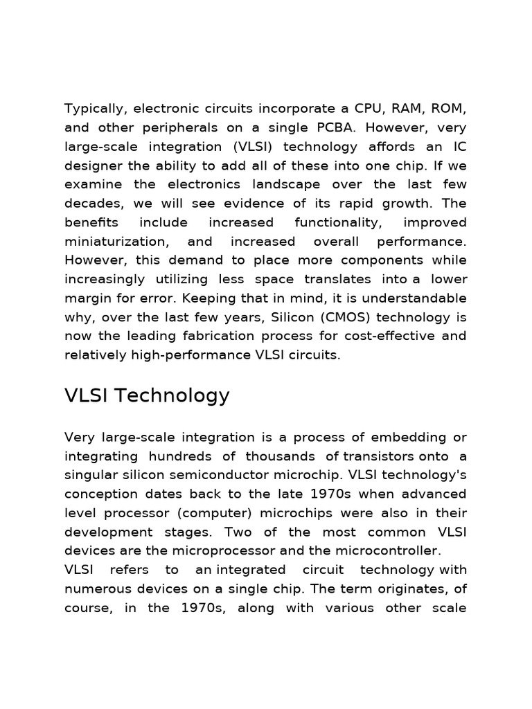 VLSI Technology Report | PDF | Integrated Circuit | Very Large Scale ...