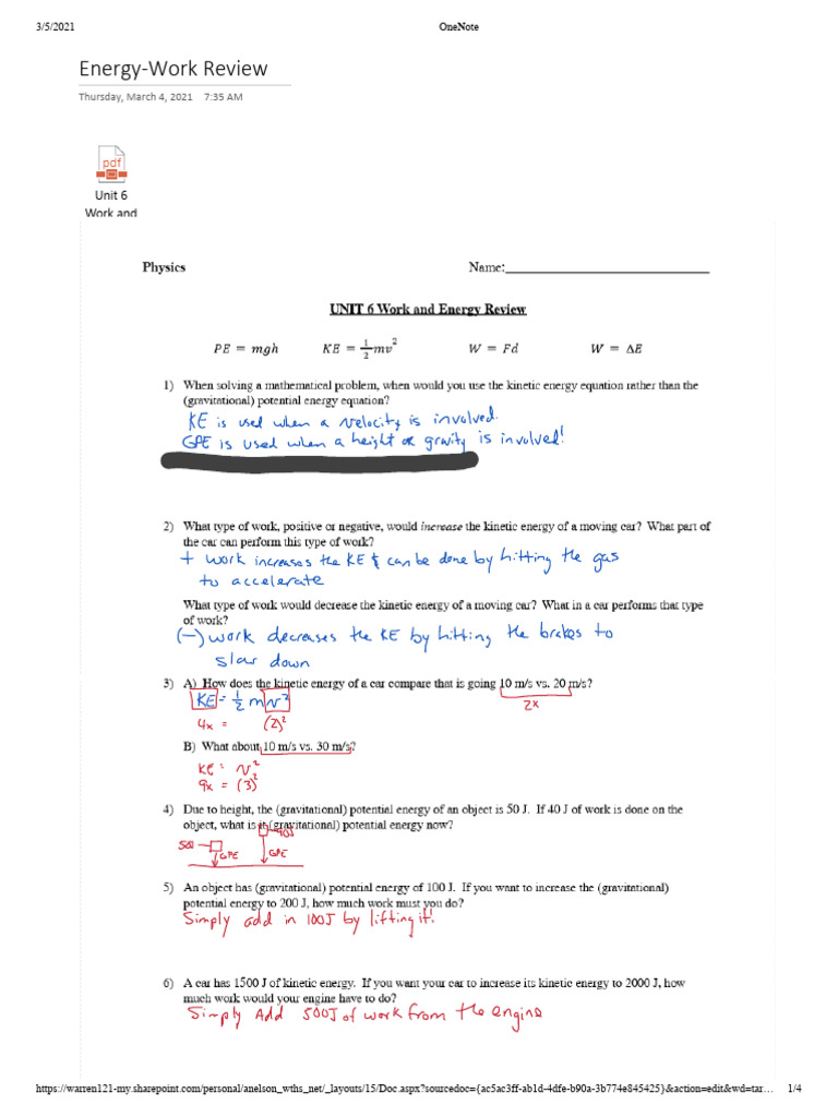 Energy-Work Review March 2021 | PDF