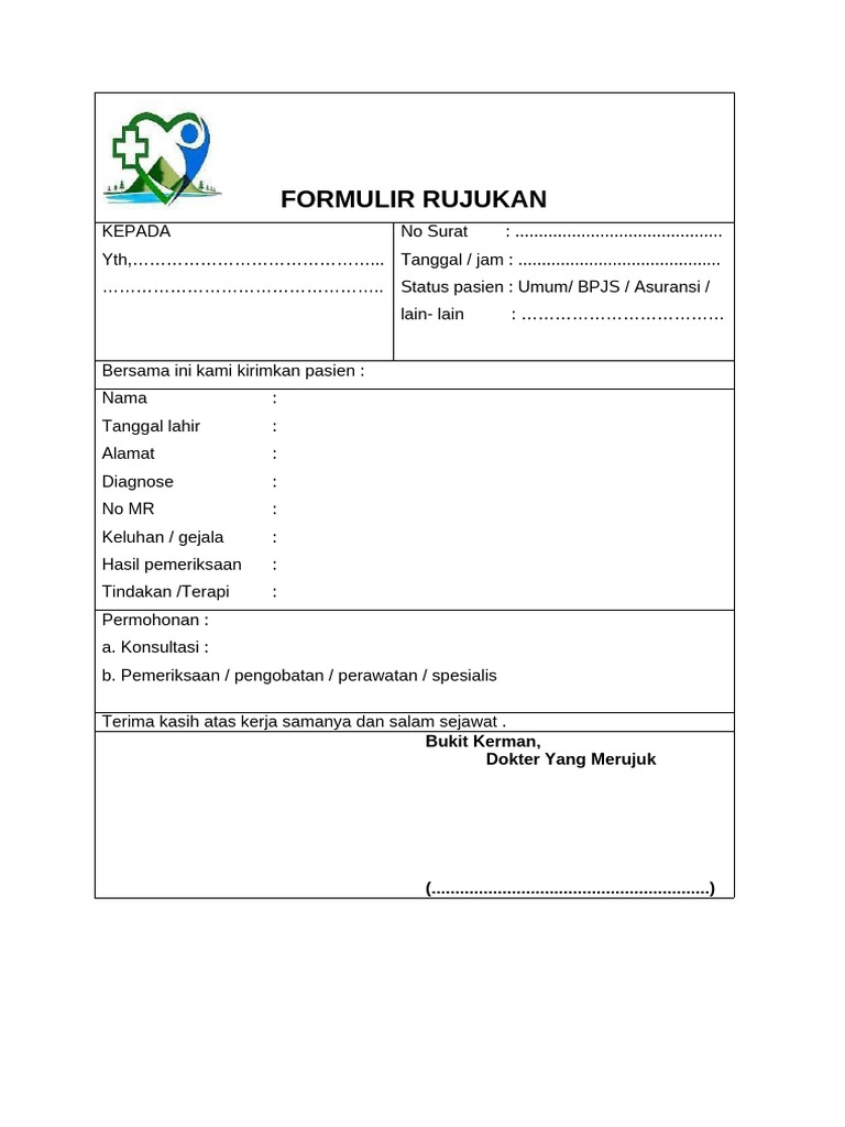 Formulir Rujukan Pasien Medis | PDF