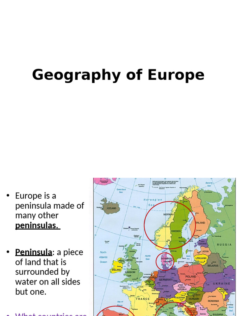 Overview of Europe's Geography and Coastlines | PDF | Europe | River
