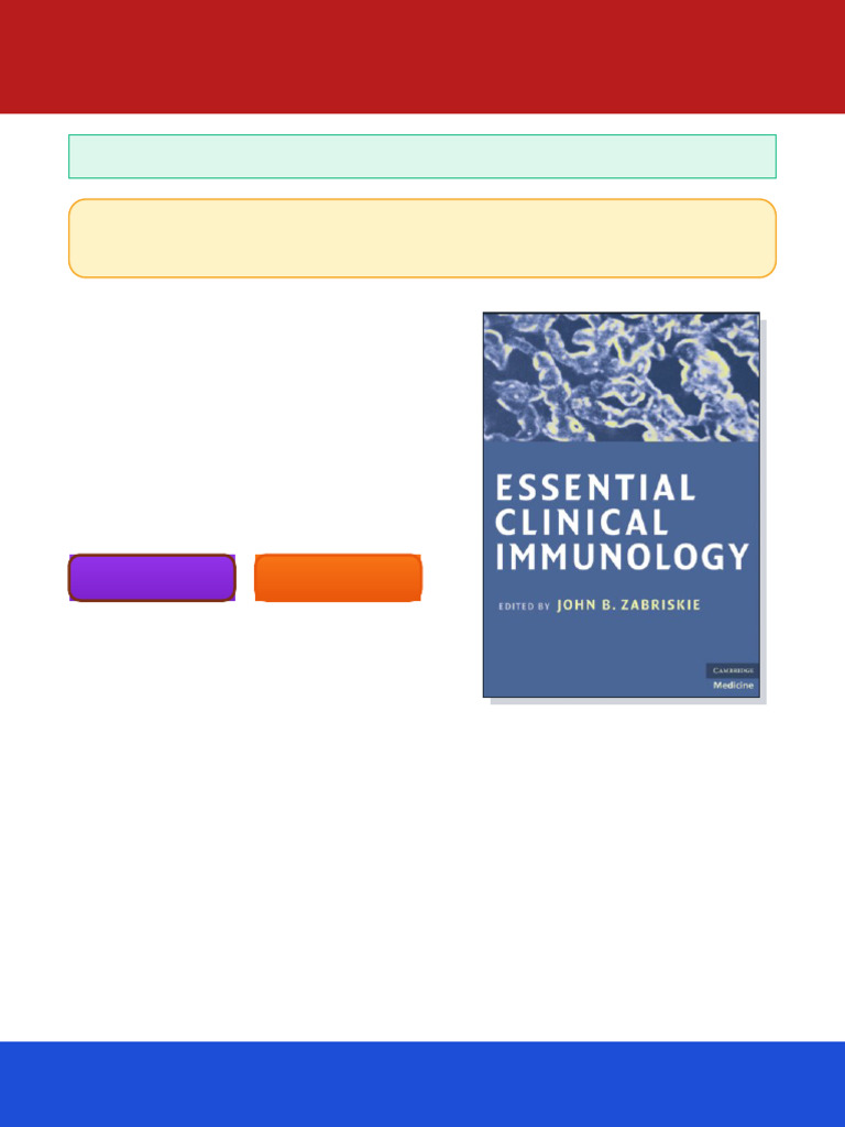Essential Clinical Immunology 1st Edition John B. Zabriskie Md ebook ...