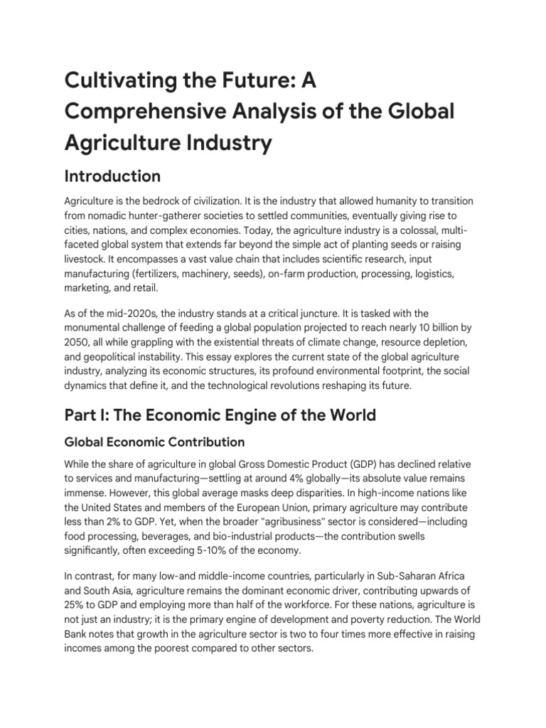 Agricultural Industry | PDF | Agriculture | Intensive Farming