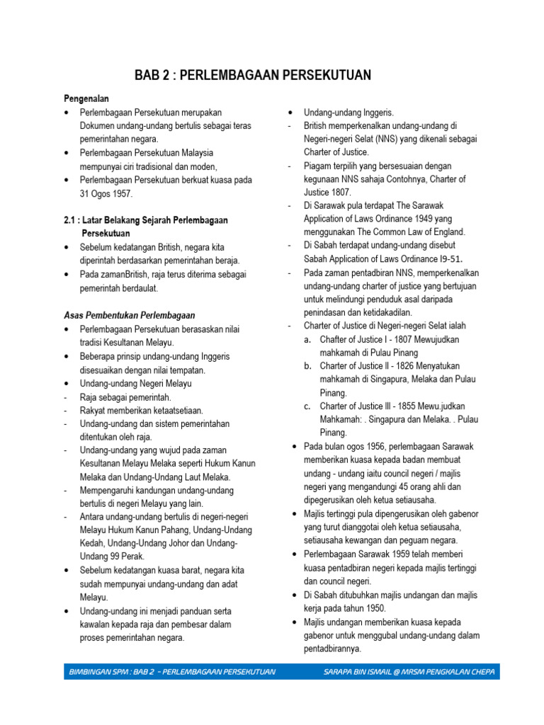 Nota KSSM F5 Bab 2 | PDF
