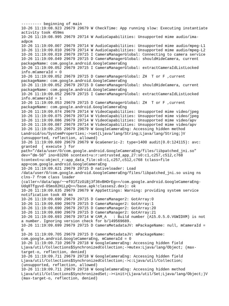 Google Camera App Log Analysis | PDF | Computer Programming | Software ...