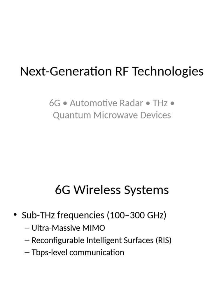 NextGen RF Technologies | PDF