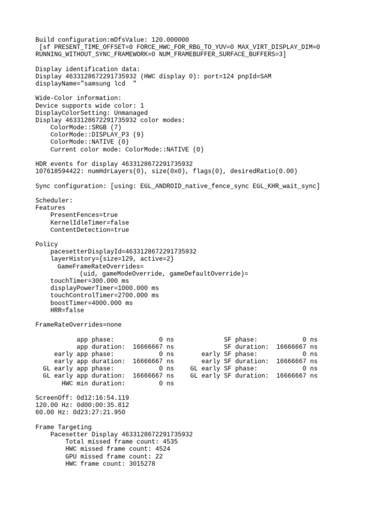 Display Configuration and Performance Data | PDF | Electronics ...