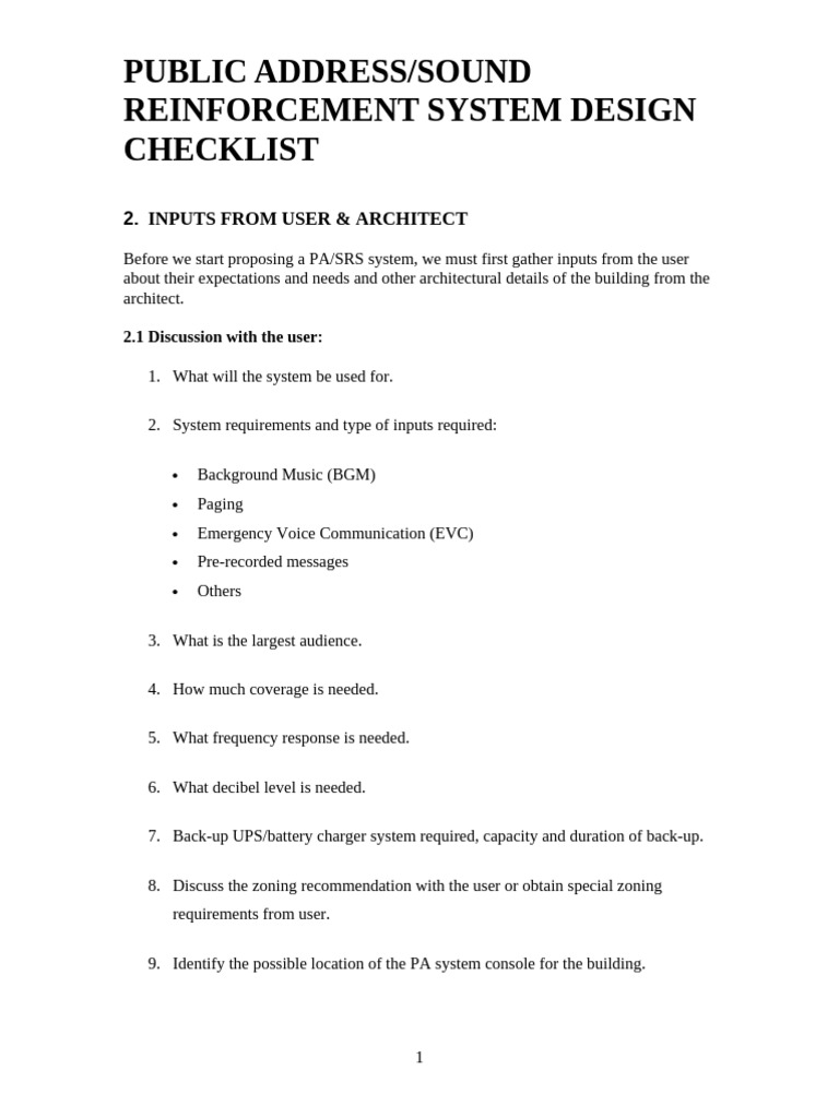 02 Inputs From User and Architect[1] | PDF