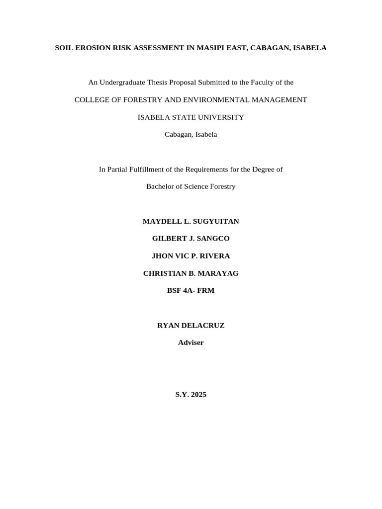 Eddited Soil Erosion Risk Assessment in Masipi East | PDF | Geographic ...