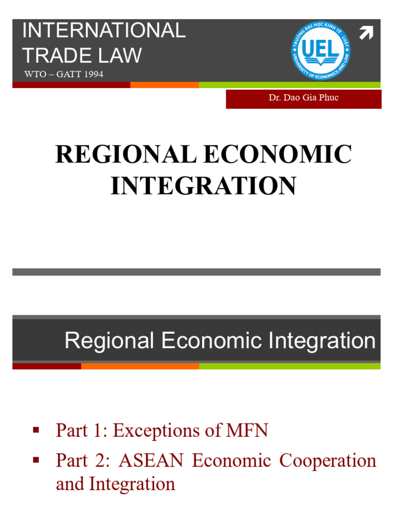 ASEAN Economic Integration & MFN Exceptions | PDF | Most Favoured ...