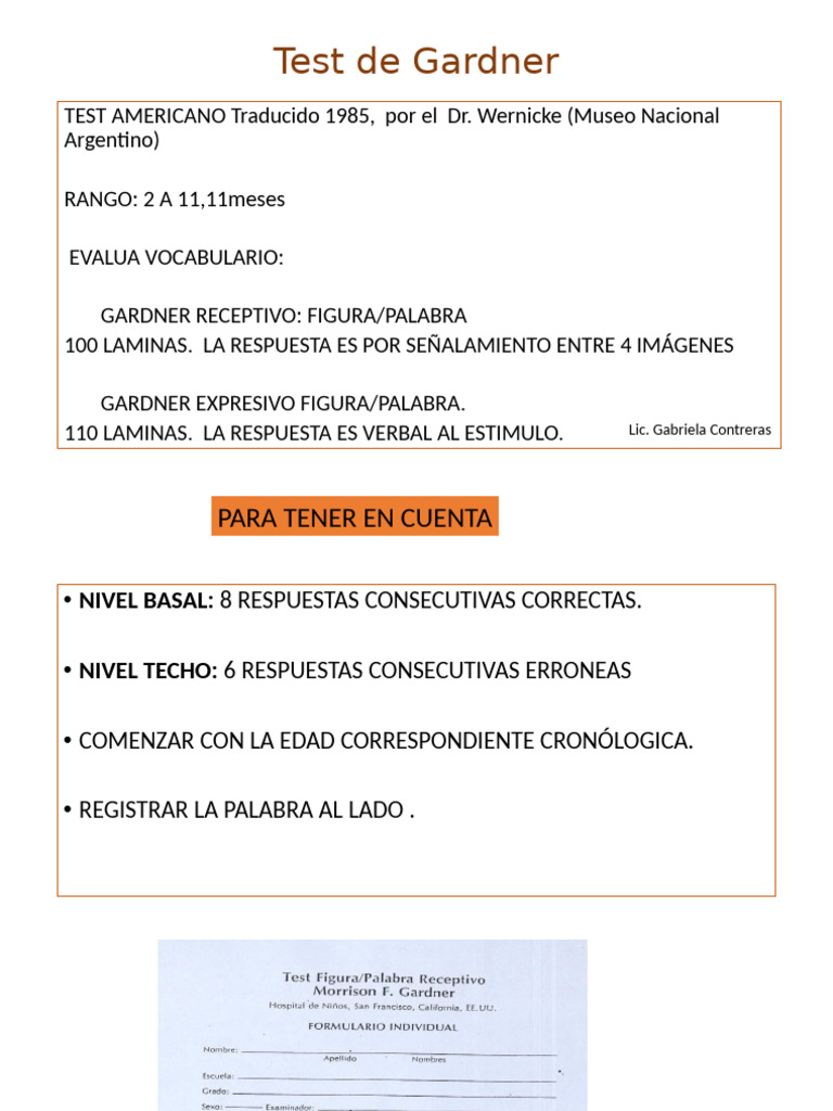 Test de Vocabulario Gardner y Peabody | PDF