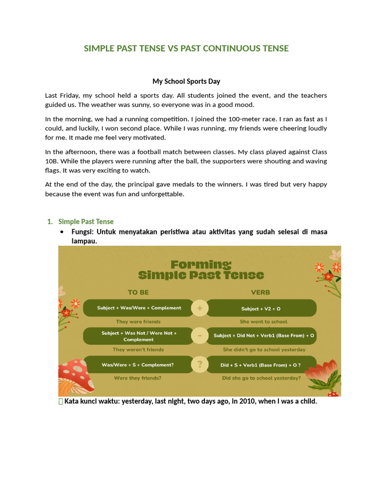 Kelas 9 - Simple Past Tense Vs Past Continuous Tense | PDF | Chess ...