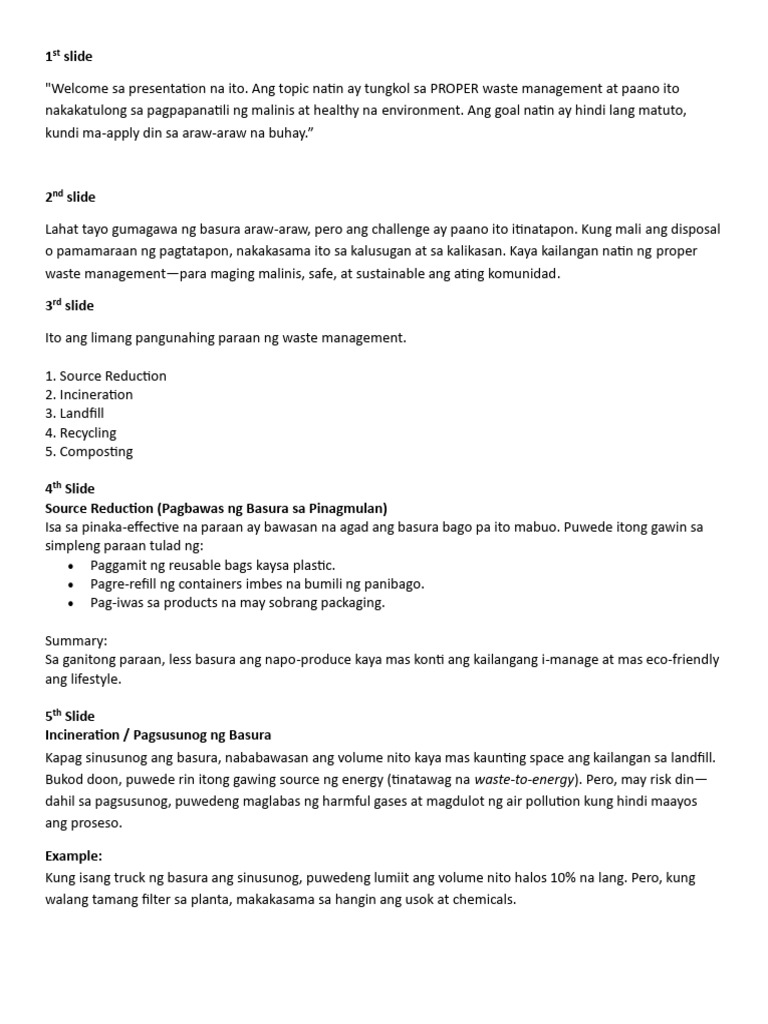 Explanation Per Slide | PDF