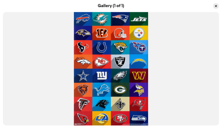 NFL Football Universe All 32 Team Logos Official 22x34 Wall Poster Ebay ...