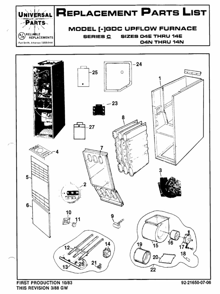 Gla & (-) GLB Downflow Gas Furnace Form 92-21650-07-06 Rheem | PDF