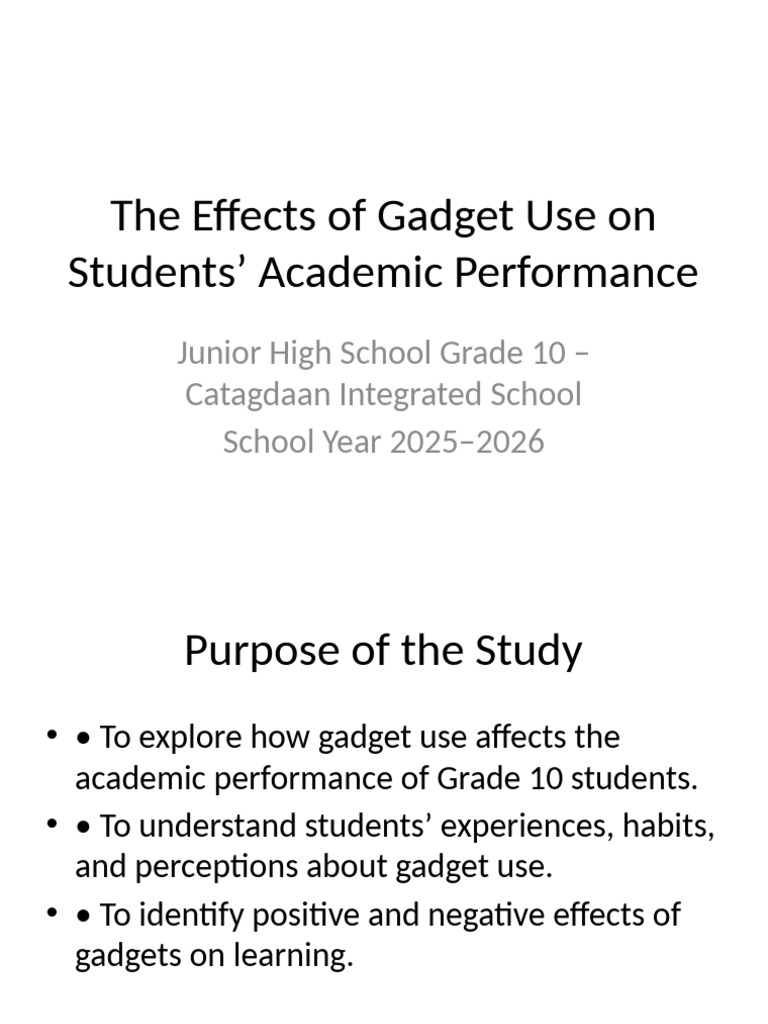 Impact of Gadgets on Grade 10 Students | PDF