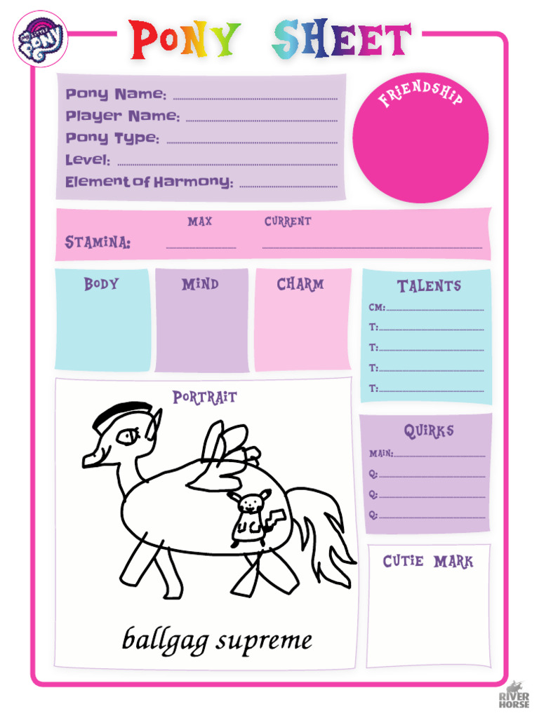 Pony Character Profile Template | PDF