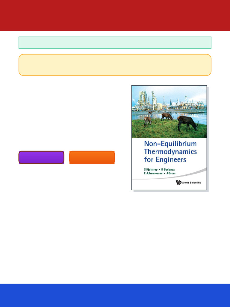 Non equilibrium Thermodynamics for Engineers 1st Edition S Kjelstrup ...