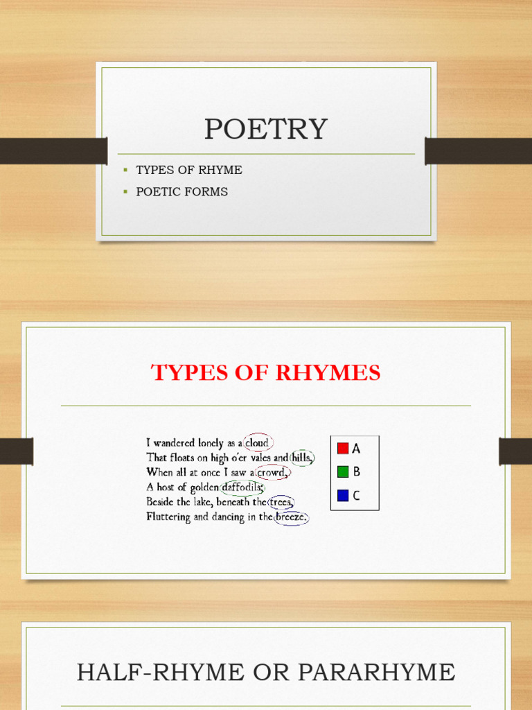 Types of Rhyme and Poetic Forms | PDF | Rhyme | Poetry