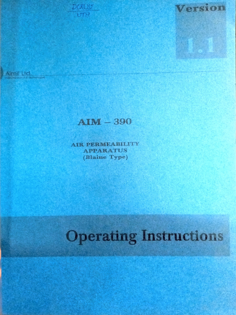 Air Permeability Apparatus Guide | PDF | Calibration | Pressure Measurement