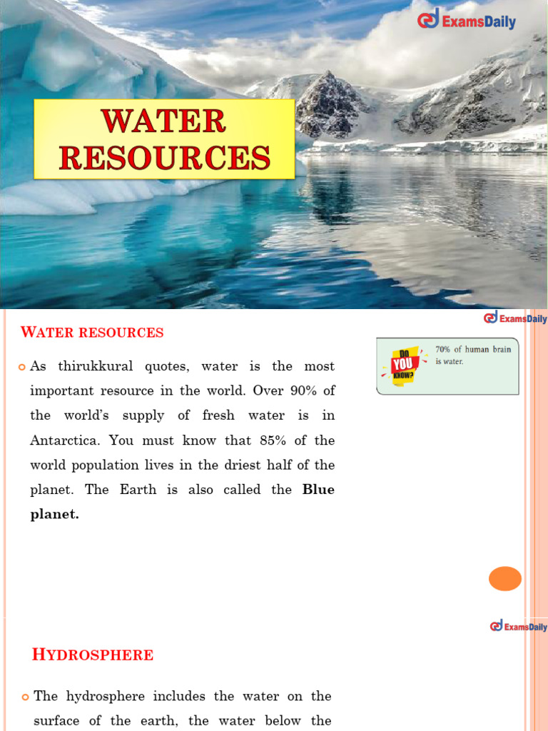 Comprehensive Overview of Water Resources | PDF | Lake | Water