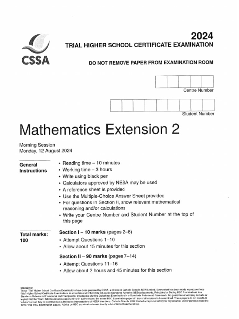 2024 CSSA Ext 2 Paper | PDF