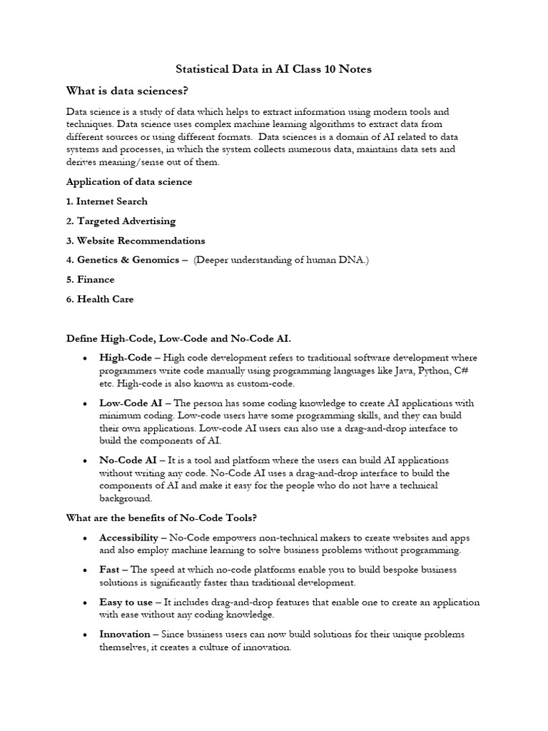 AI Data Science and No-Code Tools Guide | PDF | Artificial Intelligence ...