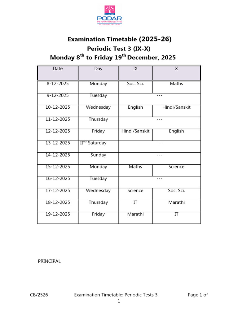 1764244186378.CB_IX-X_Timetable_PT3_ 25-26 | PDF