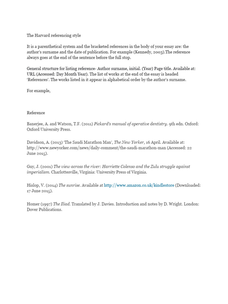 Harvard Referencing Style Guide | PDF
